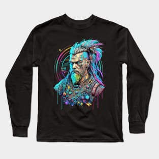 Neon Cyberpunk Viking - V1.14 Long Sleeve T-Shirt